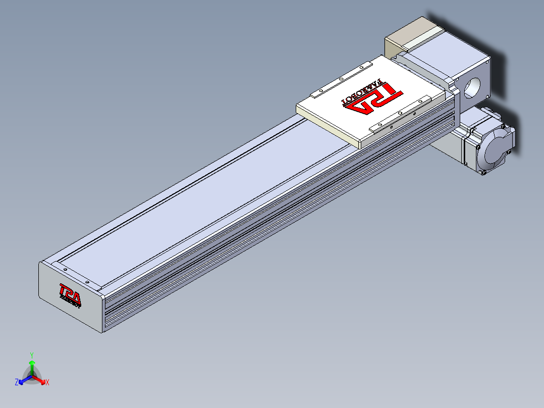 同步带全封闭直线模组TPA-HCB-110D-90-L400-RP-Y-P40-N3正等轴测图