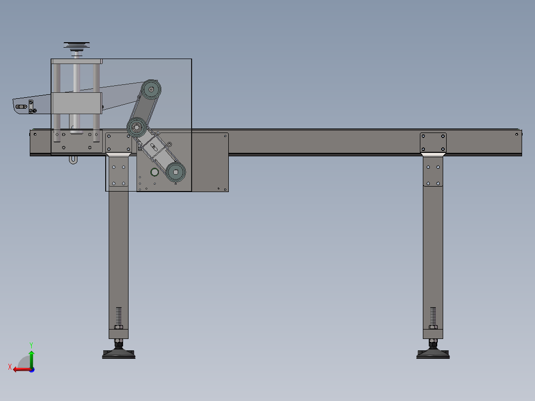 分页双层皮带机sw16可编辑后视图