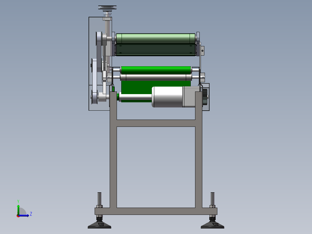 分页双层皮带机sw16可编辑左视图