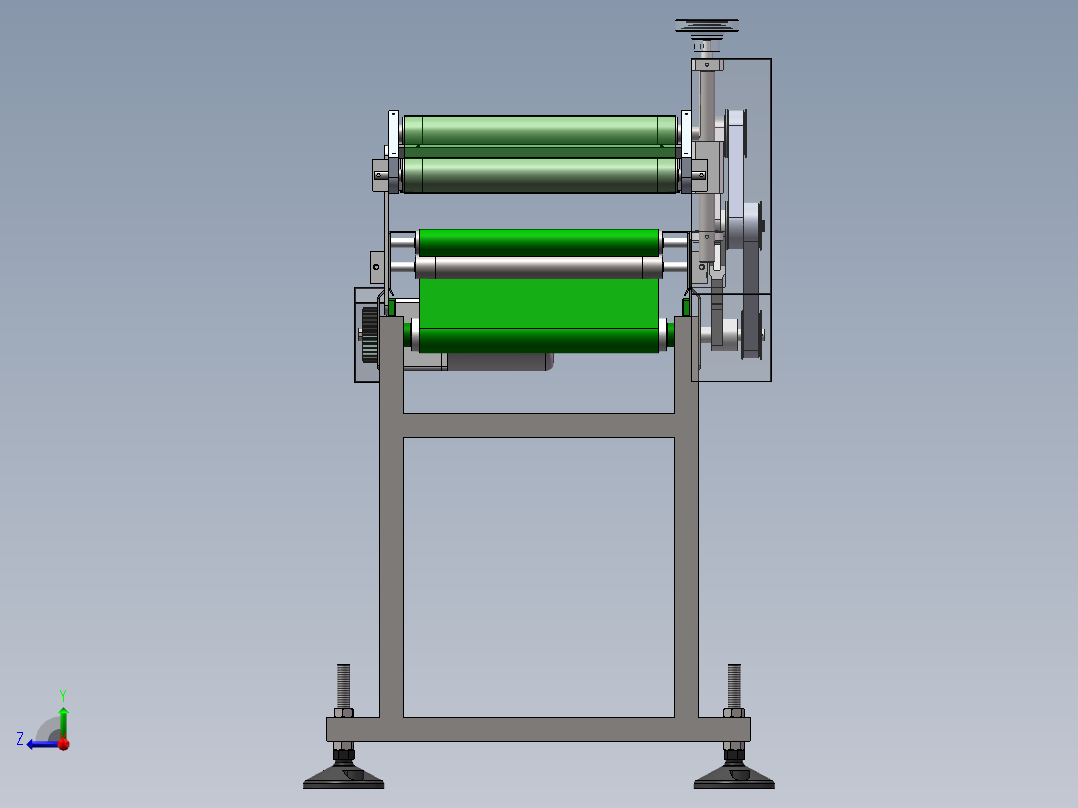 分页双层皮带机sw16可编辑右视图