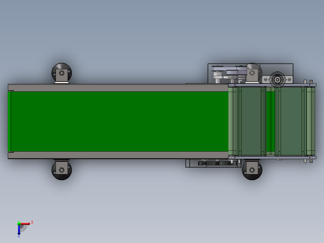 分页双层皮带机sw16可编辑俯视图