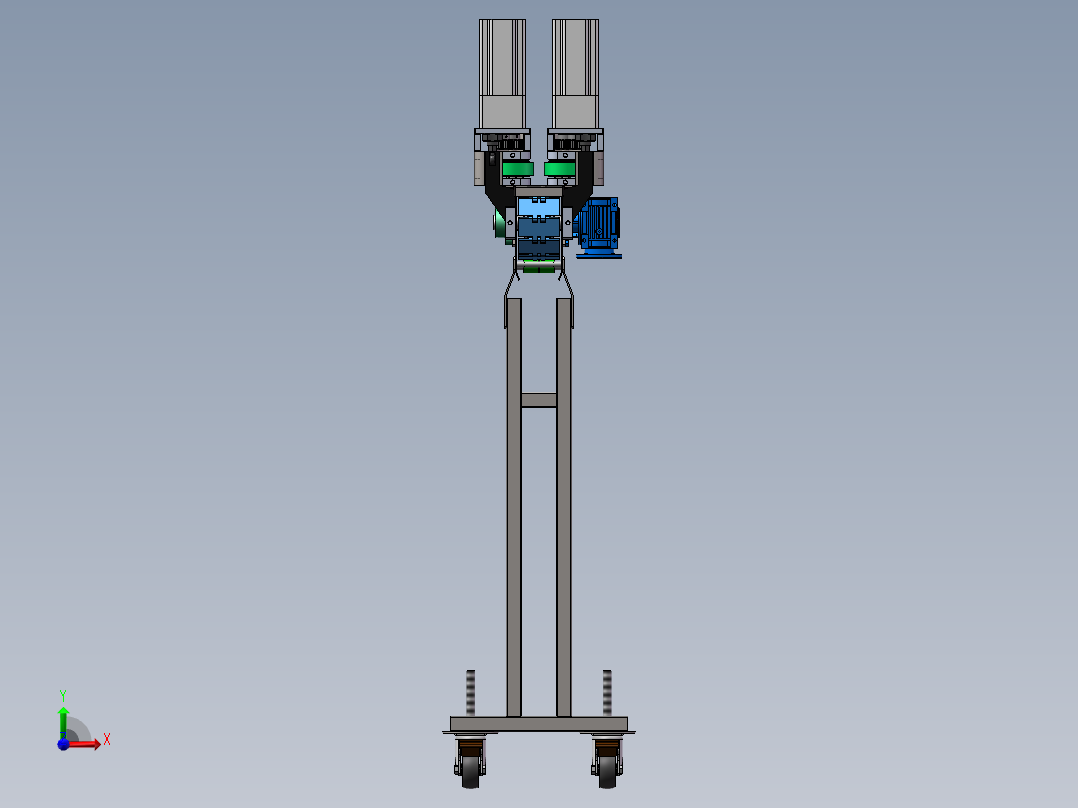 夹瓶子输送带sw16可编辑前视图