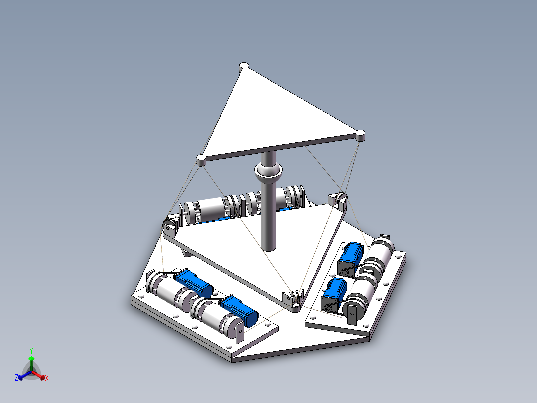 模拟振动平台sw22可编辑正等轴测图