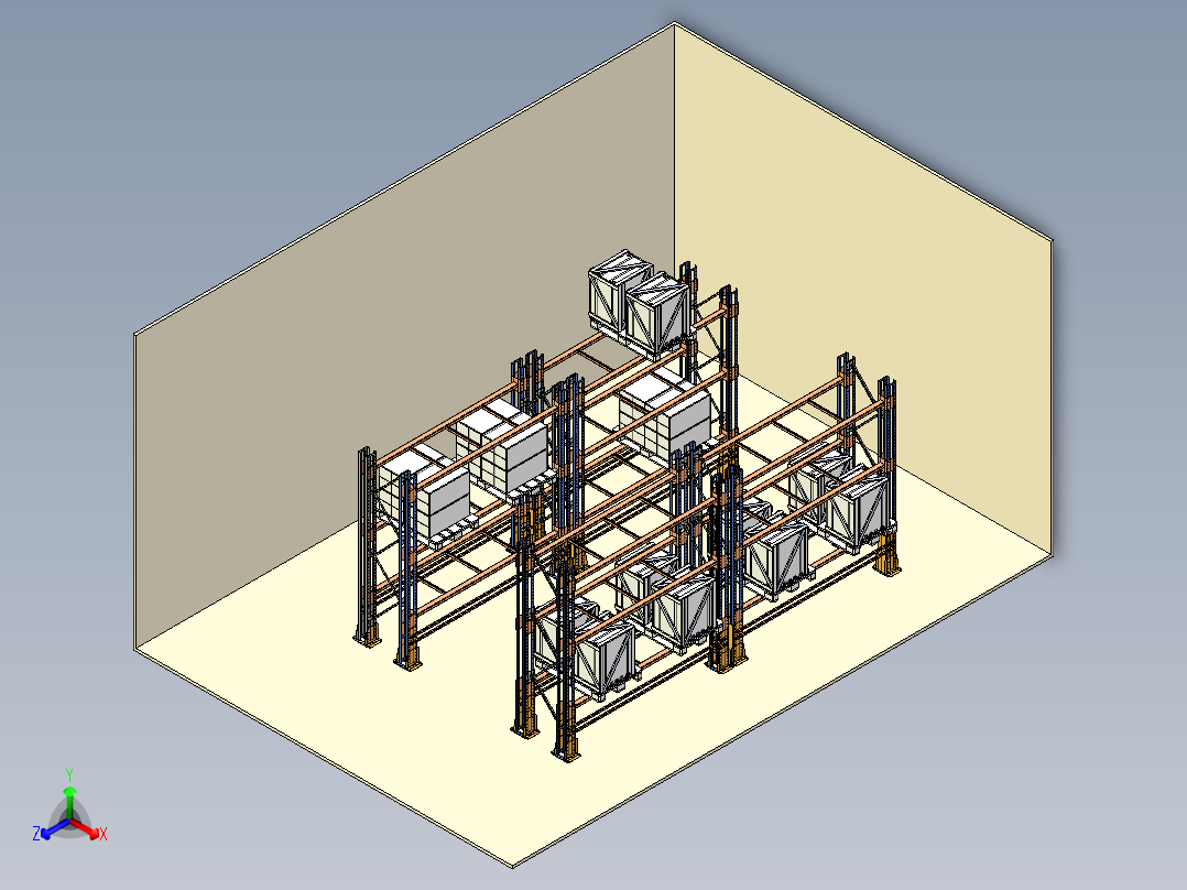 Palet货架3D数模正等轴测图
