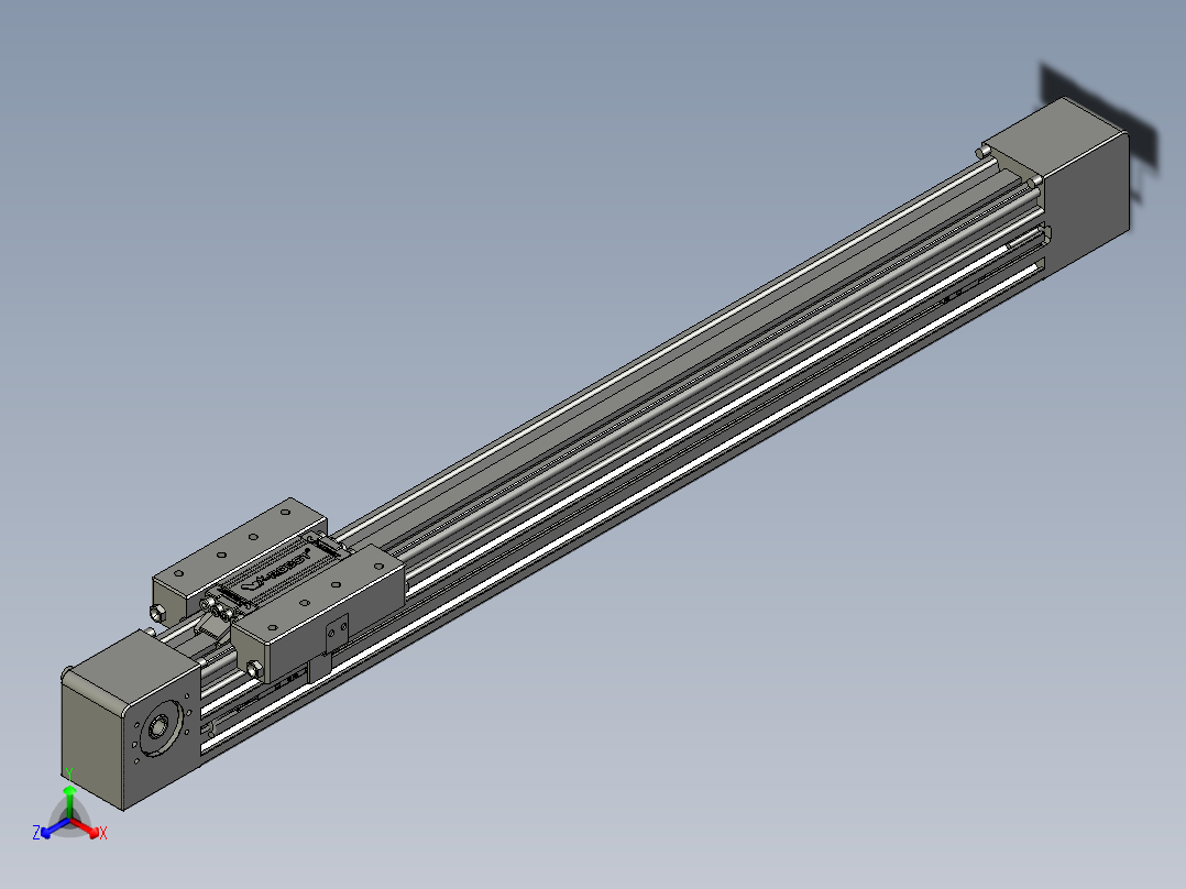 威洛博直线电机模组EB4-L80-S400-光轴正等轴测图
