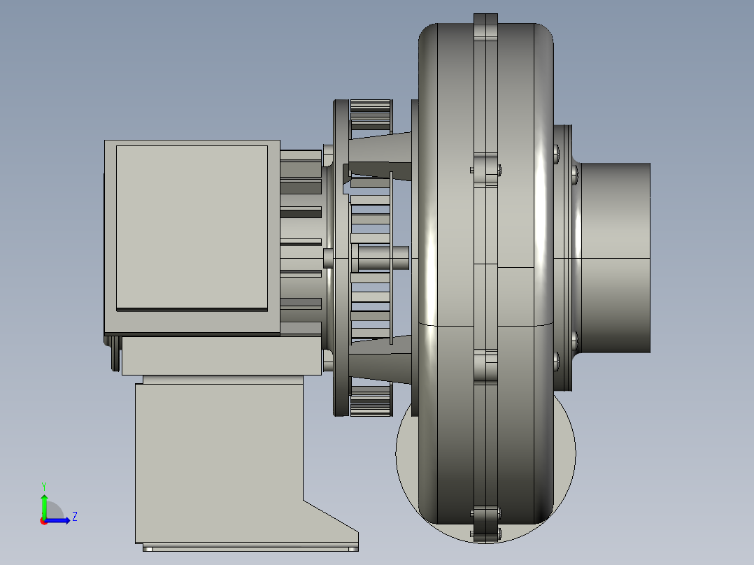 吸风机SDG-EC-63SHT-R3A3型左视图