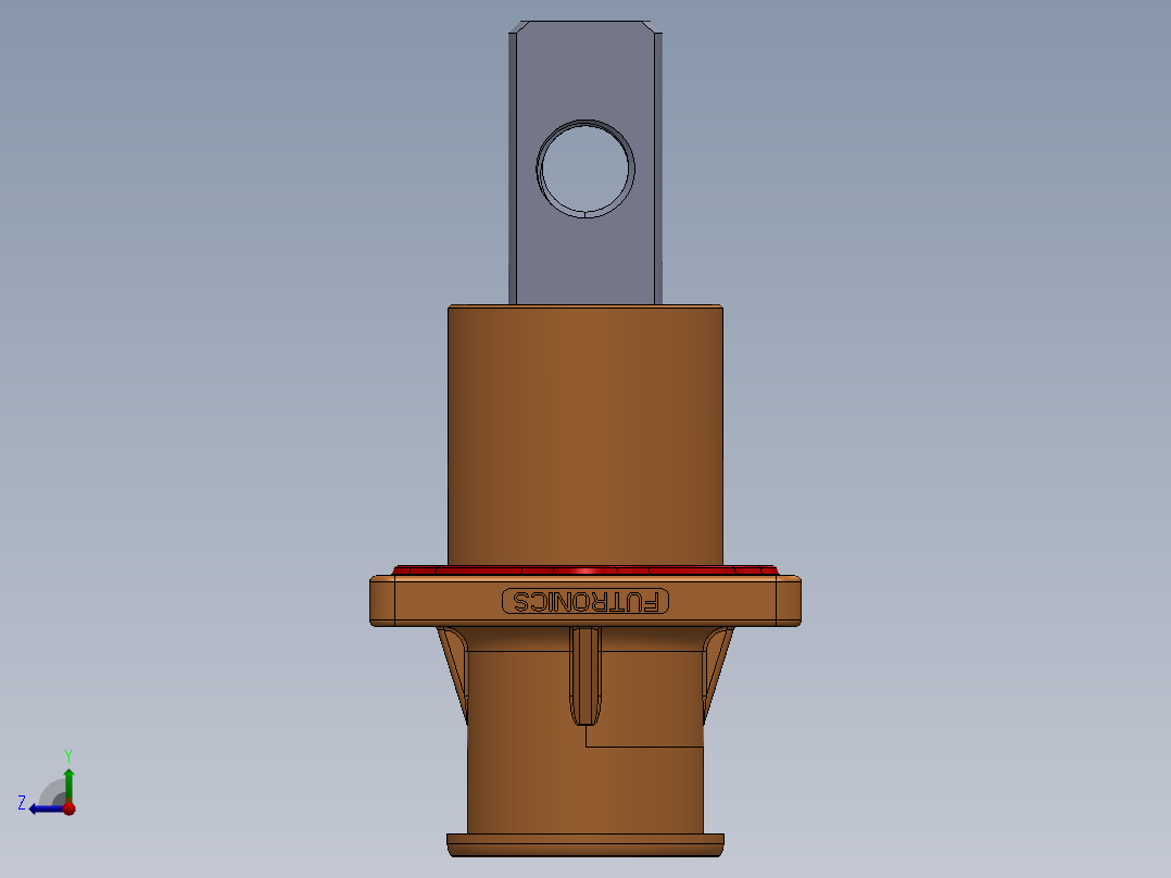 正极-8.0单芯弯头连接器插座(IP67B)UL1500V（铜排螺纹孔）_大法兰-琥正右视图