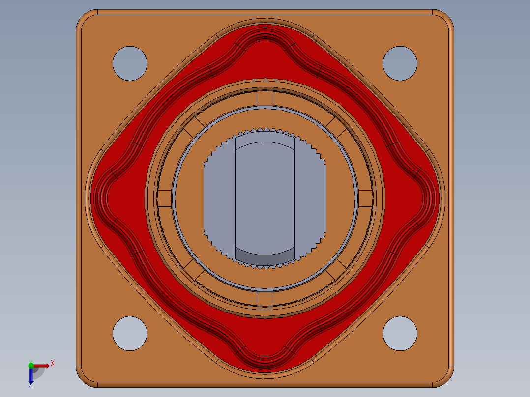 正极-8.0单芯弯头连接器插座(IP67B)UL1500V（铜排螺纹孔）_大法兰-琥正俯视图