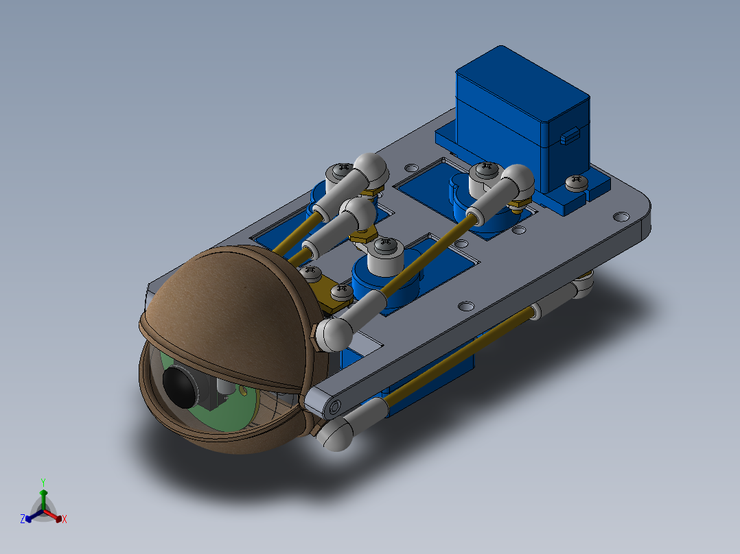 机器人眼睛气动控制装置正等轴测图