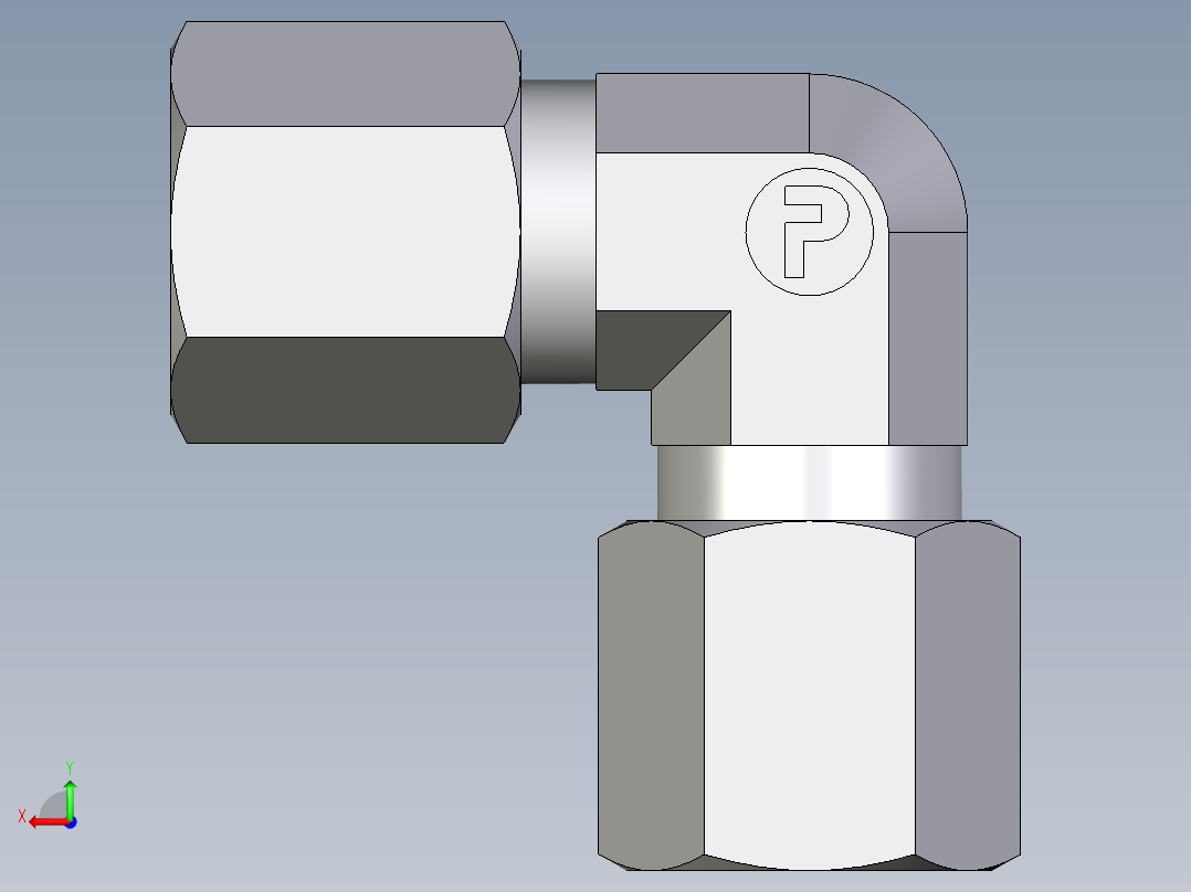 卡套式工业通用硬管接头EO_Union_elbow_W06LL71后视图