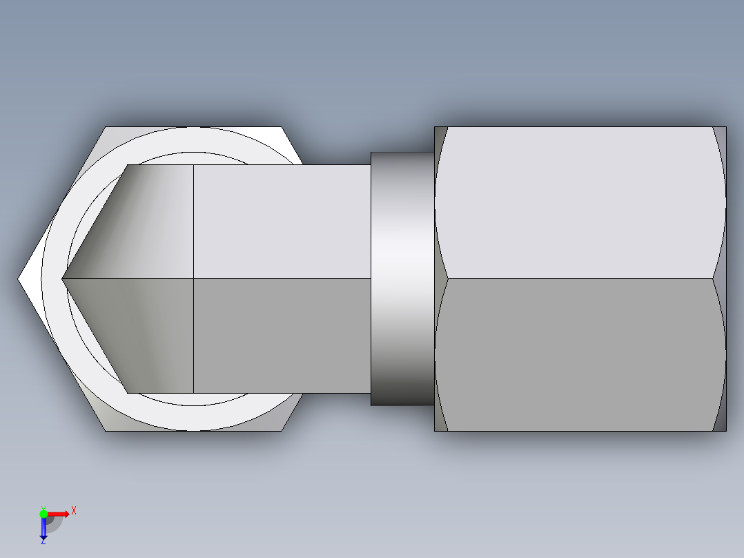 卡套式工业通用硬管接头EO_Union_elbow_W06LL71俯视图