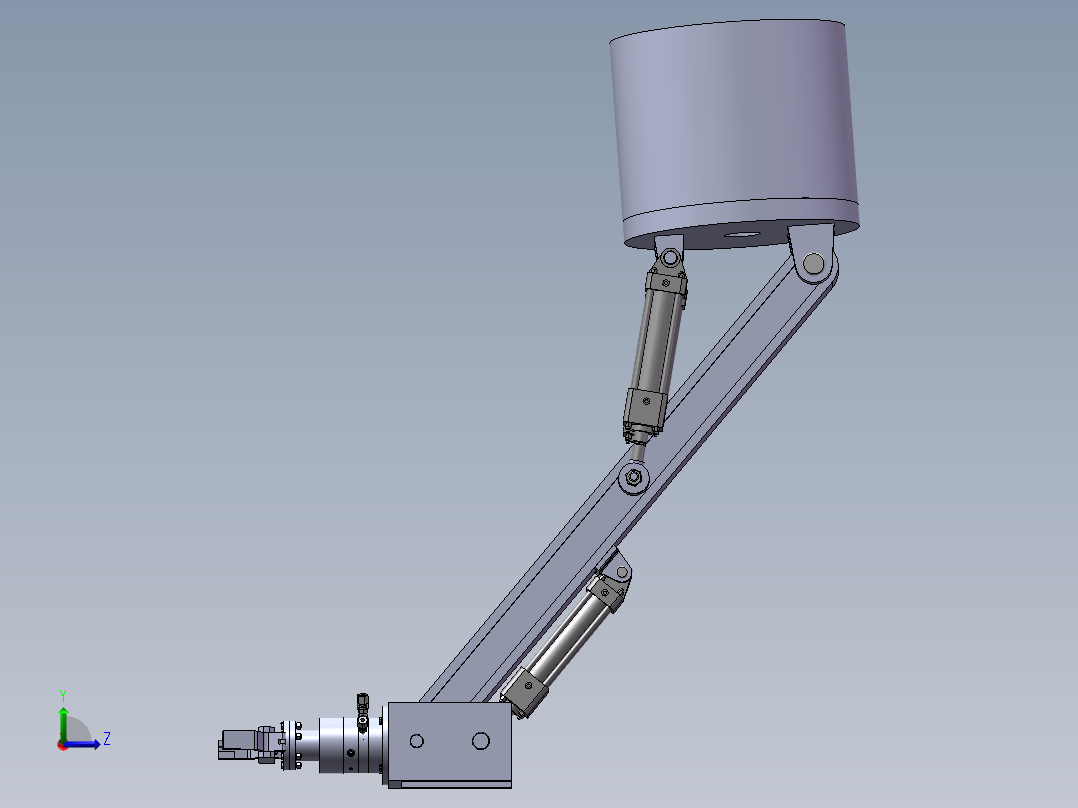 液压机械手sw14可编辑+cad+说明书 （毕业设计）左视图