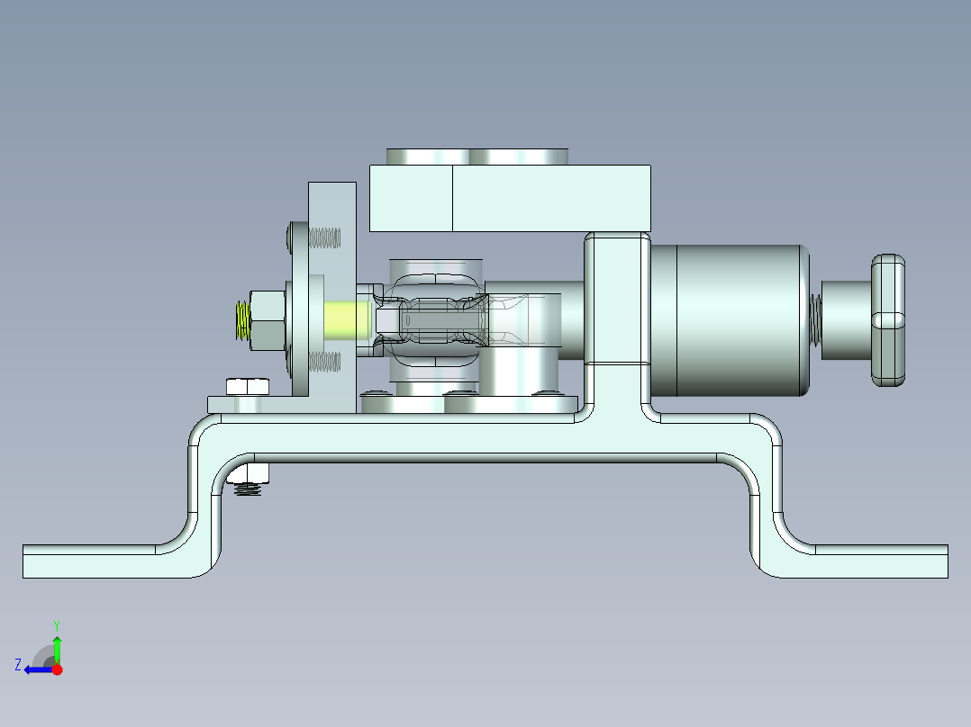 气门摇臂轴钻18-16孔夹具三维图右视图