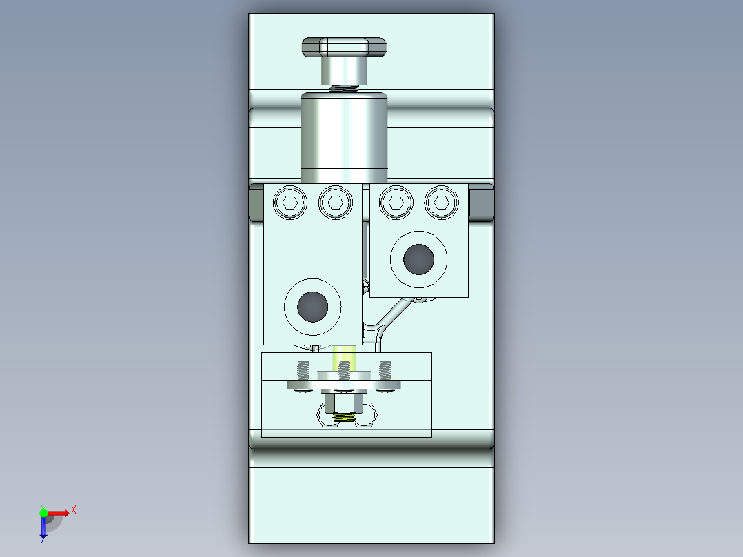 气门摇臂轴钻18-16孔夹具三维图俯视图