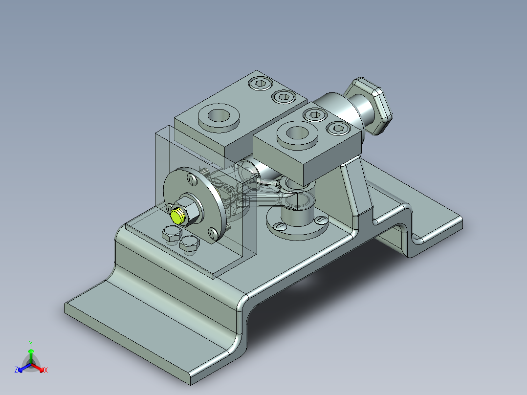 气门摇臂轴钻18-16孔夹具三维图正等轴测图