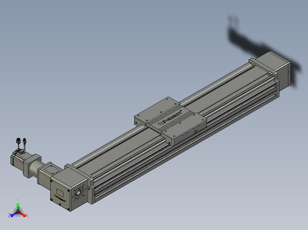 威洛博直线电机模组EB20-L224-S950-R-ZP75-MS3-5K正等轴测图