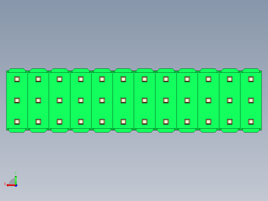 彩色公头100mil（2.54mm）系列-DS1021_green_3x12p_100mil_Type19_rev1.0后视图
