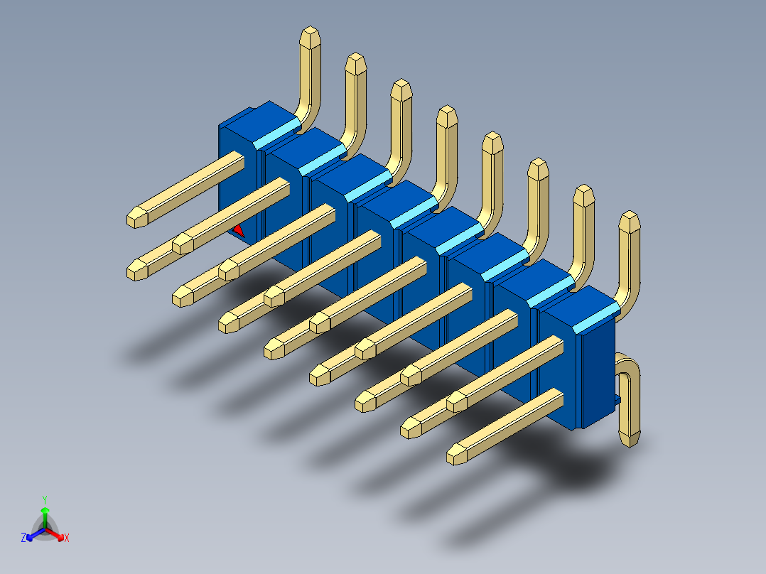 彩色公排针 100mil 2.54mm 系列-DS1022_blue_16p_100mil_TypeSMT_rev1.0