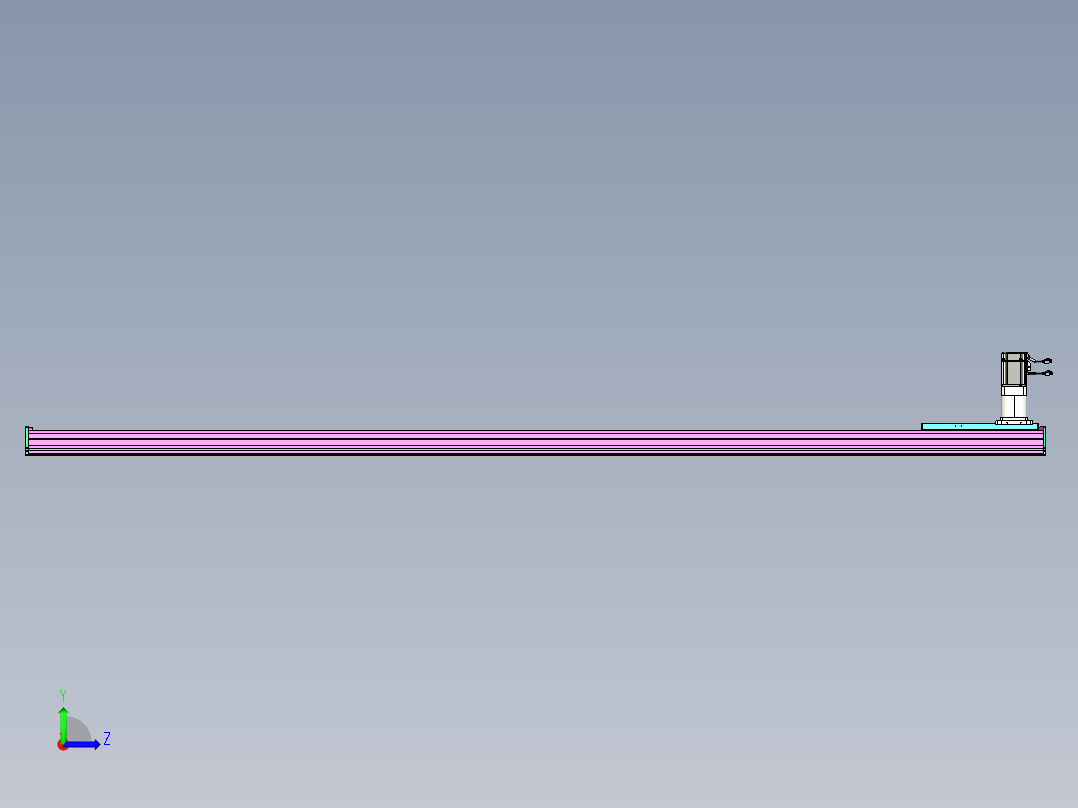东锦齿条传动DH210G-L167-S2900-BU-减速机+P750W左视图