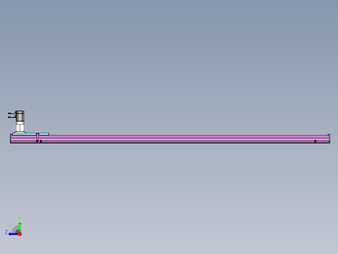 东锦齿条传动DH210G-L167-S2900-BU-减速机+P750W右视图