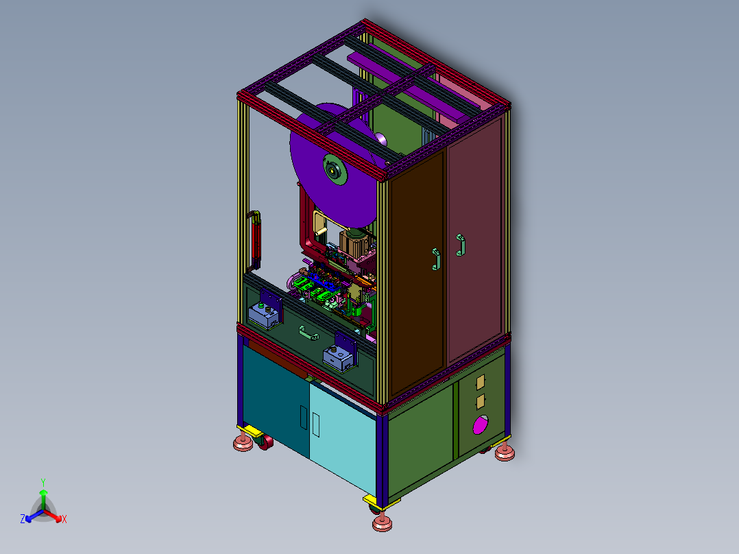 汽车多芯接插件插端子机正等轴测图