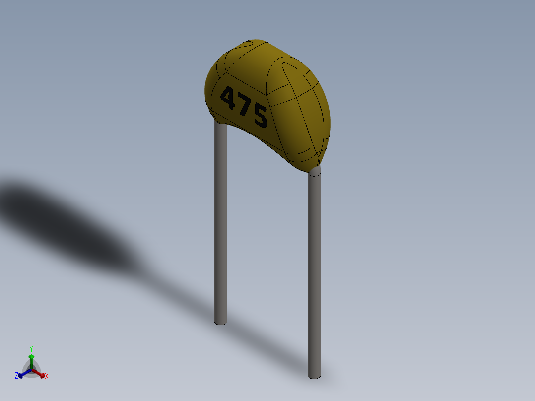 电容器 二极管 电阻器-Capacitor Ceramic 475 4.7uF正等轴测图