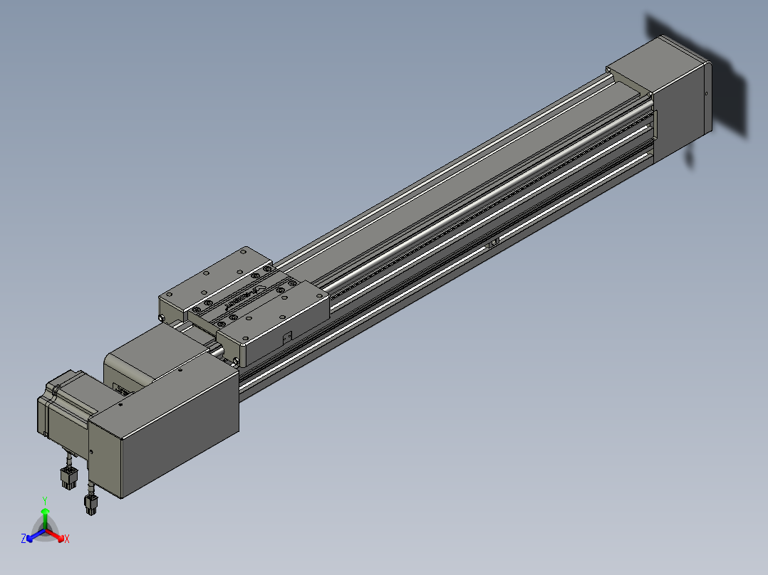 威洛博直线电机模组EB8-L100-S550-BL-P75-MS3正等轴测图