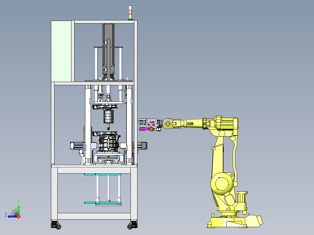 汽车电机定子与转子自动组转机sw18右视图