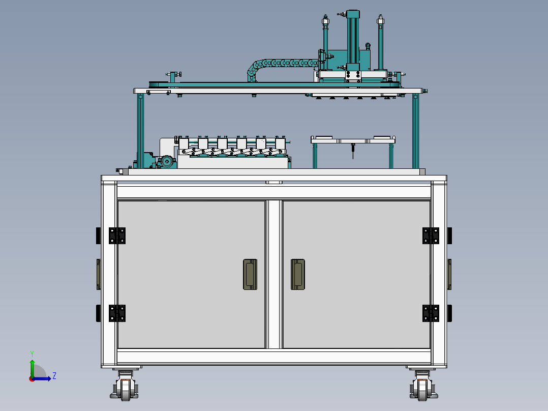 XY双向多点位置变距机构左视图