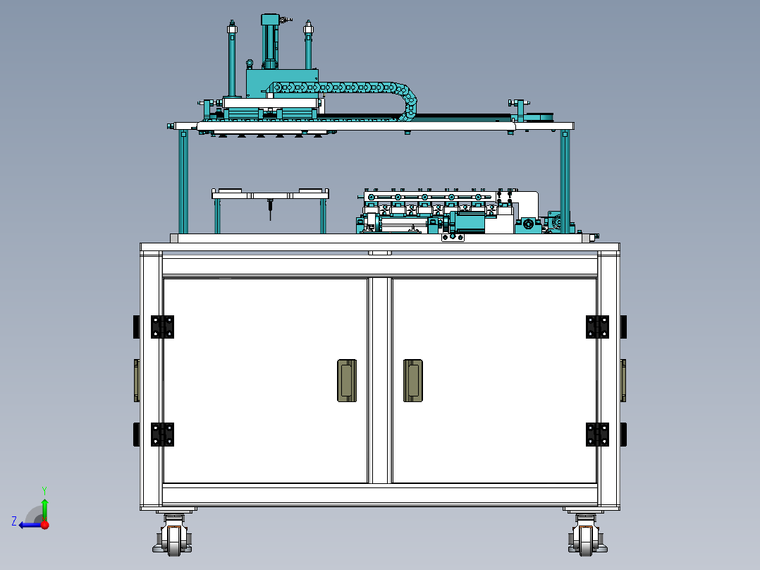 XY双向多点位置变距机构右视图