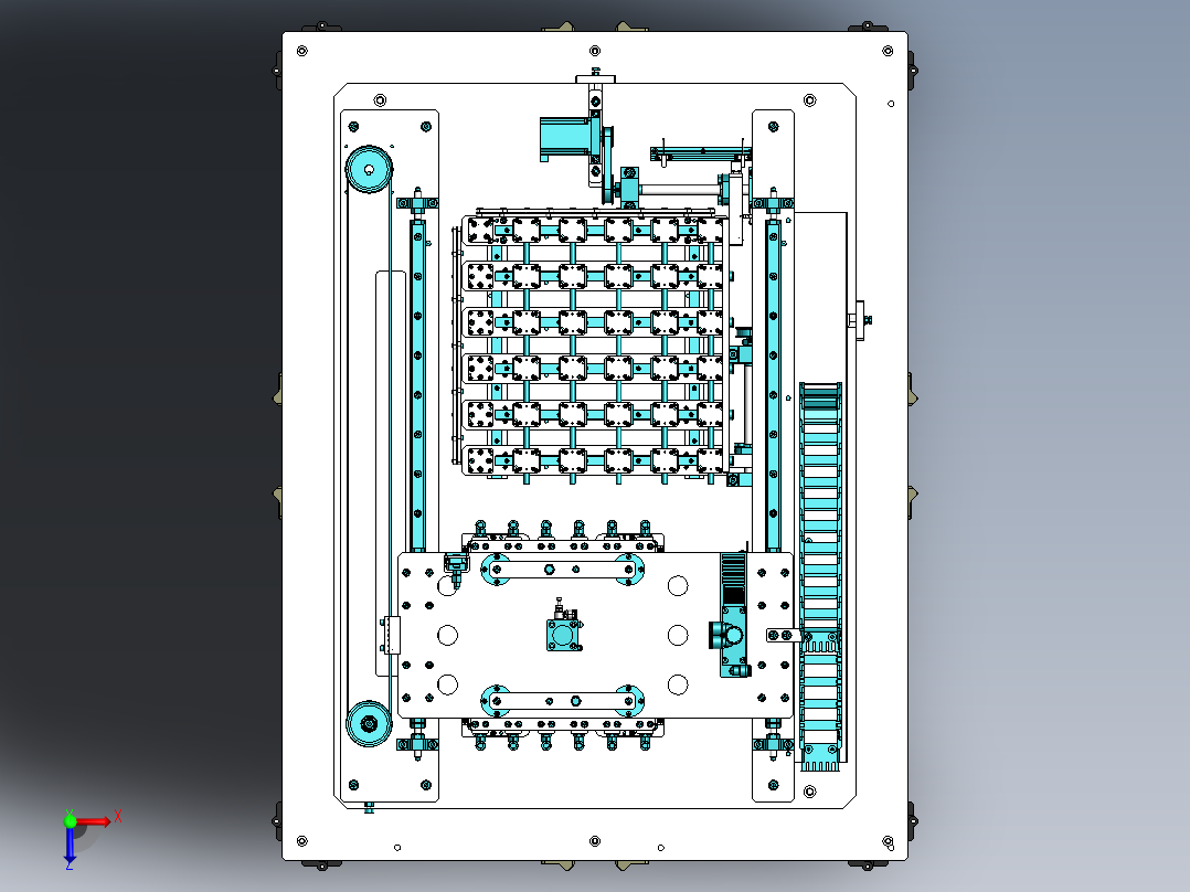 XY双向多点位置变距机构俯视图
