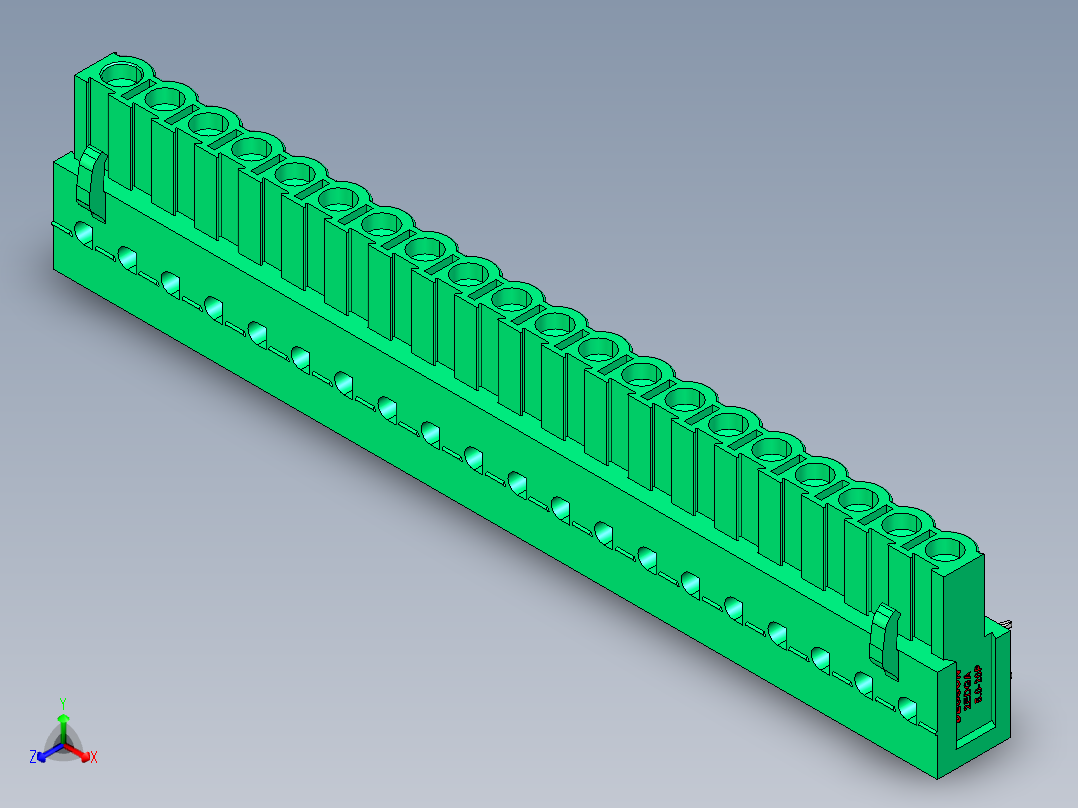 DEGSON 2EDG 系列 5.0mm 可插拔接线端子组-2EDGA-5.0-20P-14-00AH正等轴测图