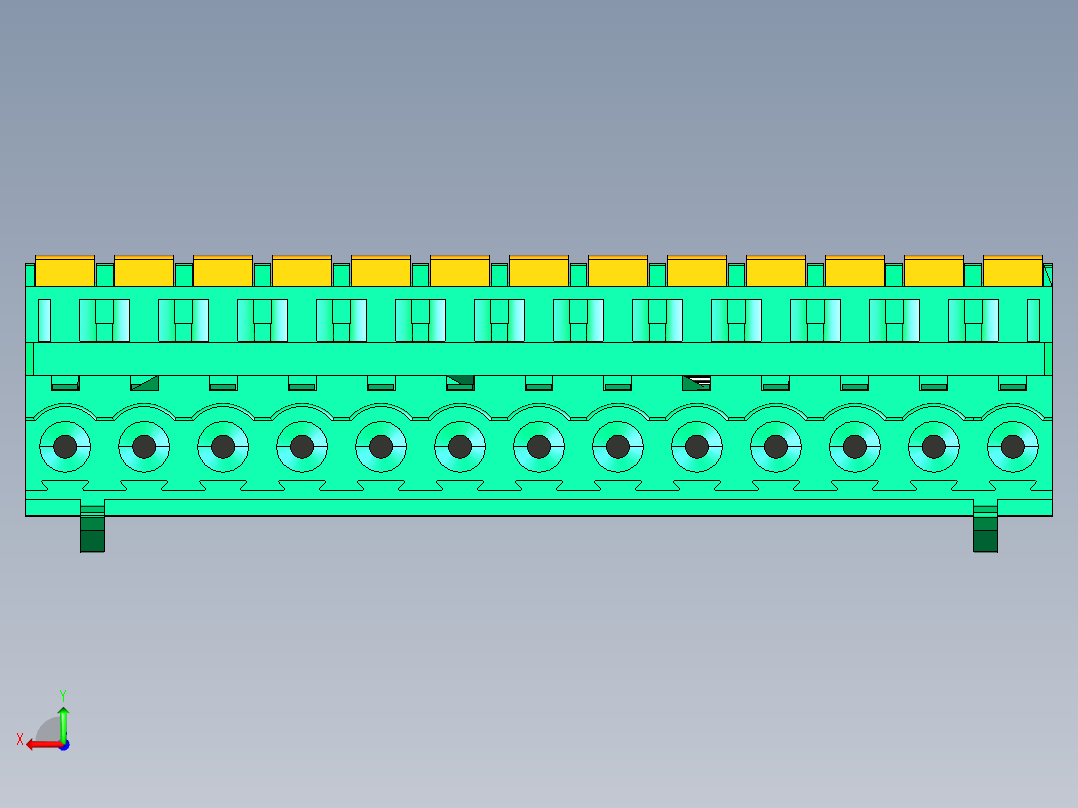 DEGSON 2EDG 系列 5.08mm 可插拔接线端子组-2EDGKDB-5.08-13P-14-00AH后视图