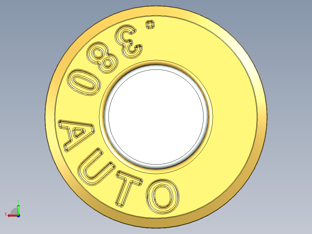 0.380 Auto弹药后视图