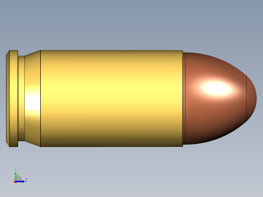 0.380 Auto弹药左视图