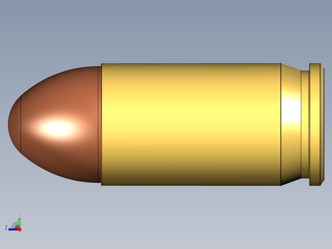 0.380 Auto弹药右视图