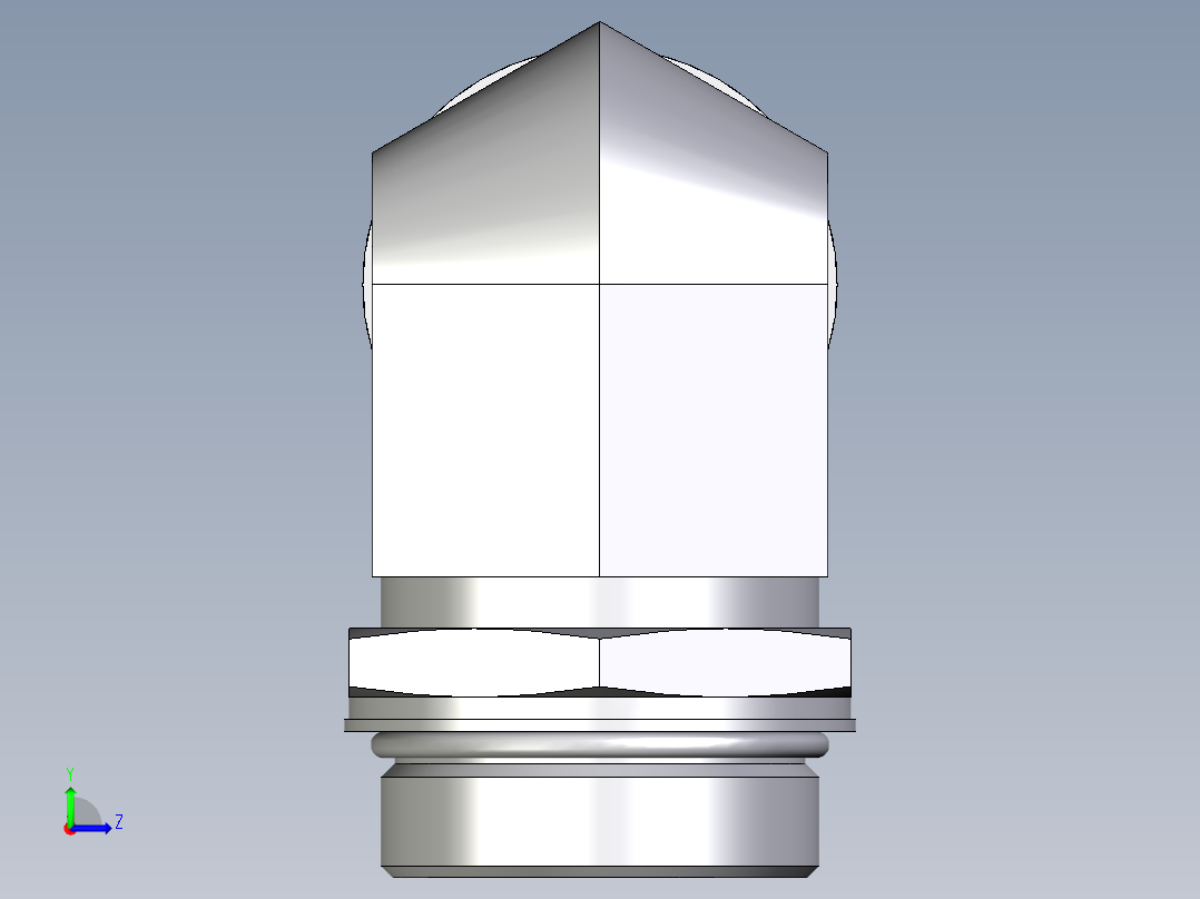 卡套式工业通用硬管接头EO_Adjustable_Locknut_elbow_WEE42LMOROMDCF左视图