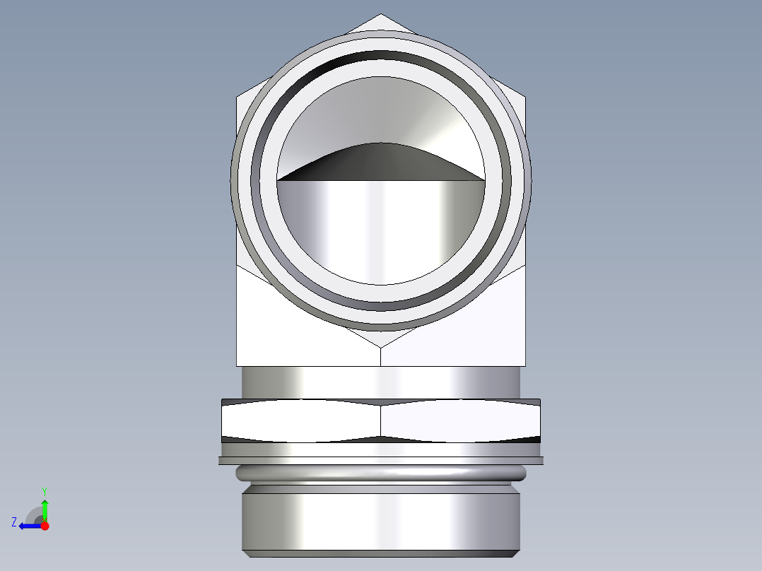 卡套式工业通用硬管接头EO_Adjustable_Locknut_elbow_WEE42LMOROMDCF右视图