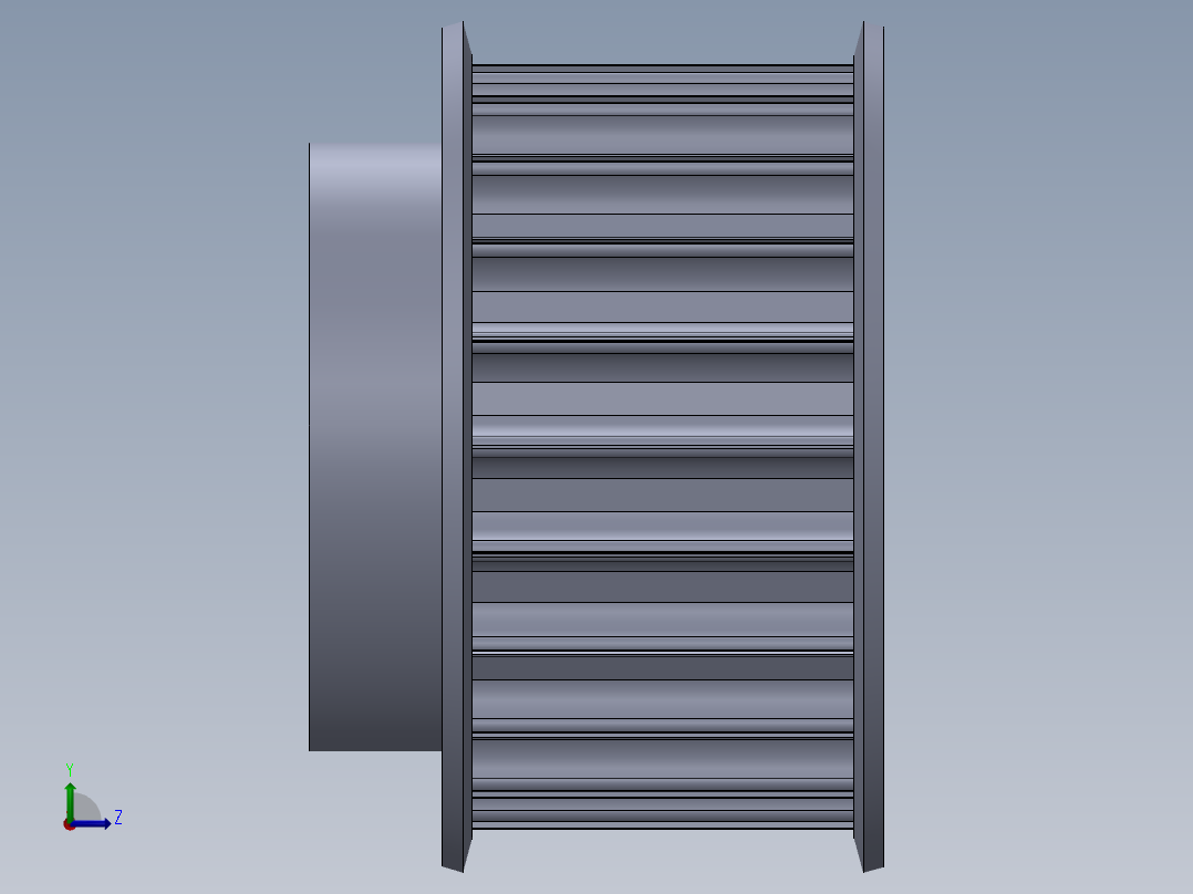 正时皮带轮--sw三维 3d模型设计图左视图