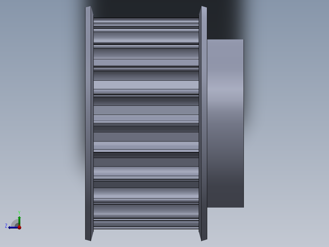 正时皮带轮--sw三维 3d模型设计图右视图