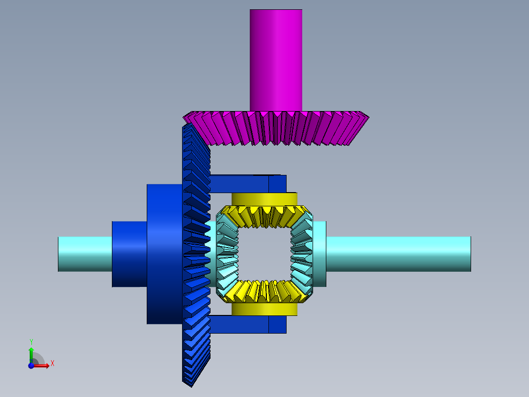 差速器齿轮前视图
