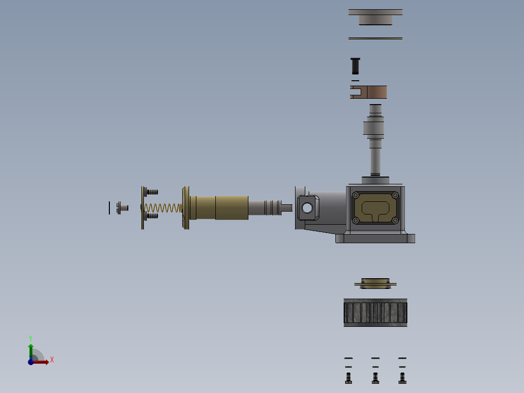 改型卧式柱塞泵三维SW模型前视图