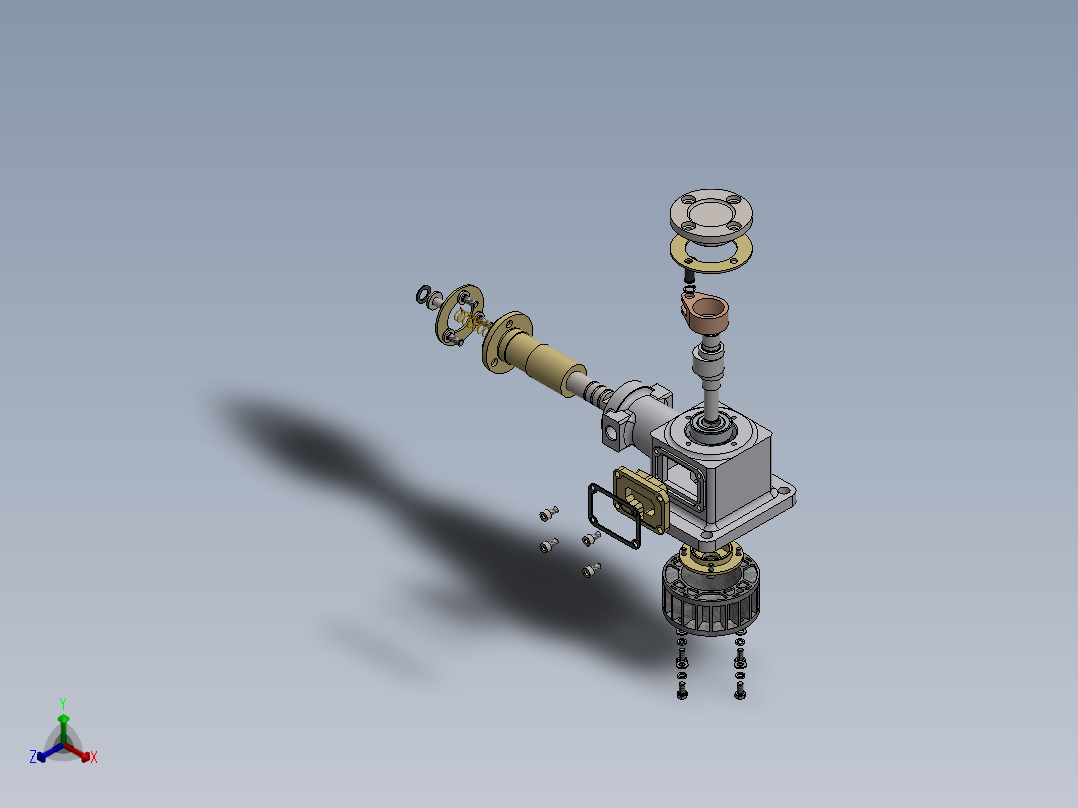 改型卧式柱塞泵三维SW模型正等轴测图
