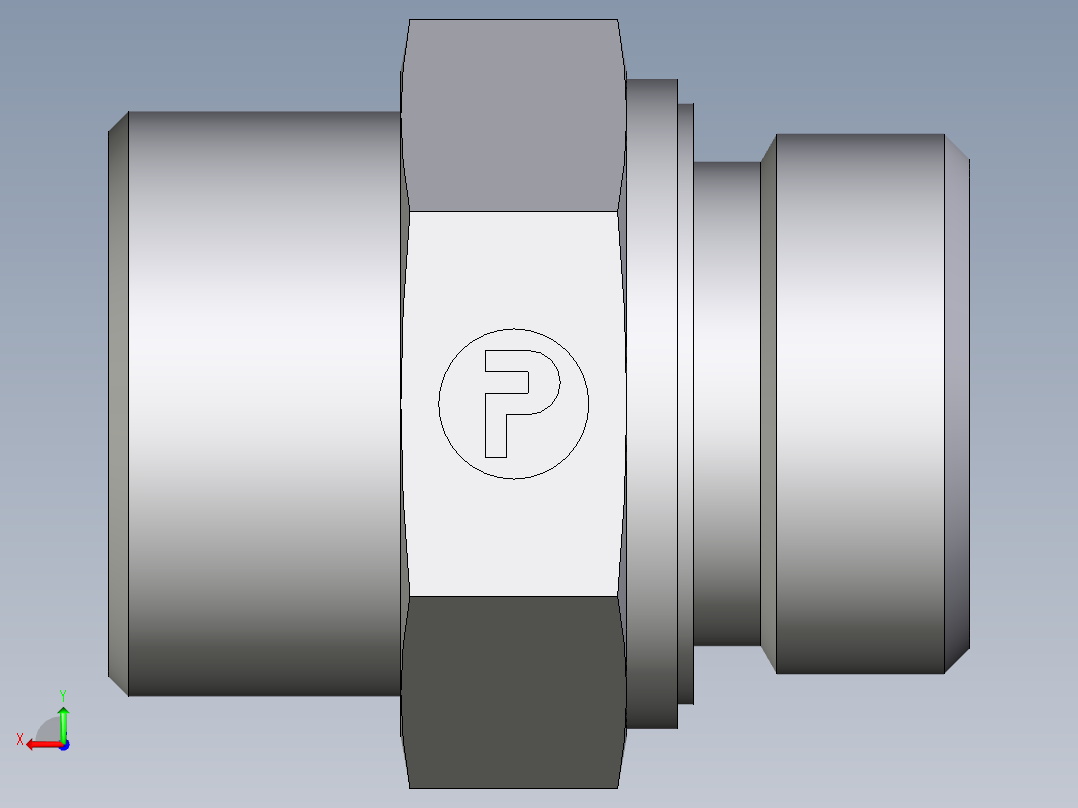 卡套式工业通用硬管接头EO_Male_Stud_connector_GE25SREDOMDCF后视图