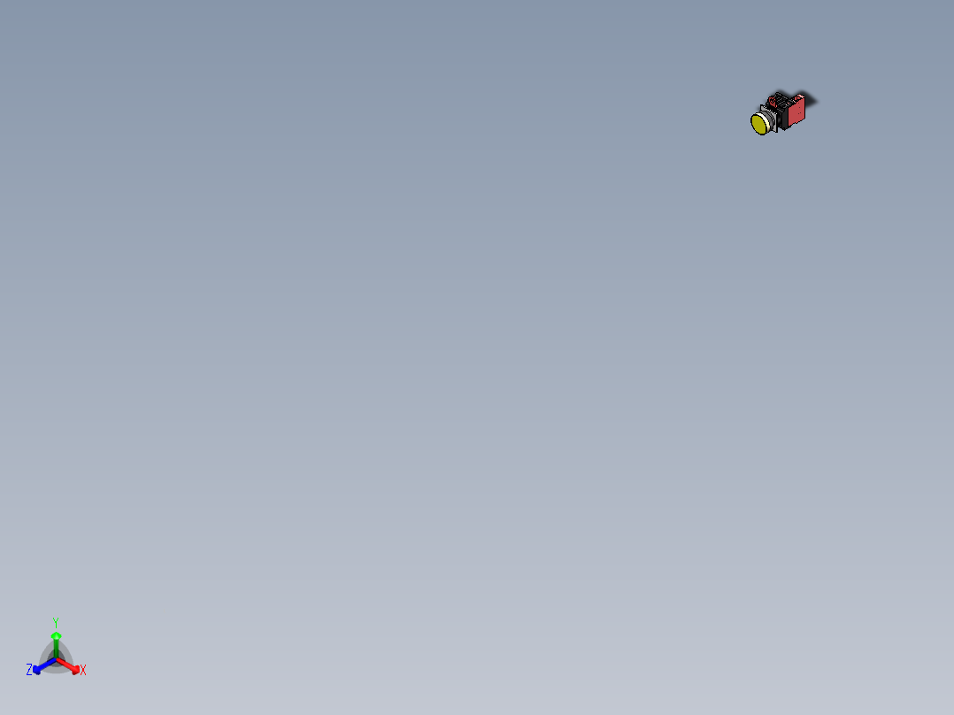 自复位按钮（不带灯）YW1B-M1E10Y（24V黄）正等轴测图