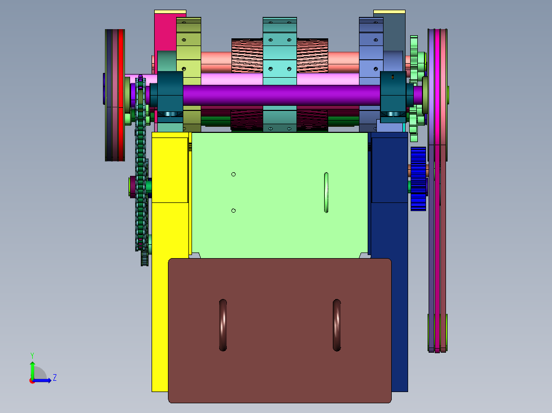 滚筒组合式纤维植物提取机左视图