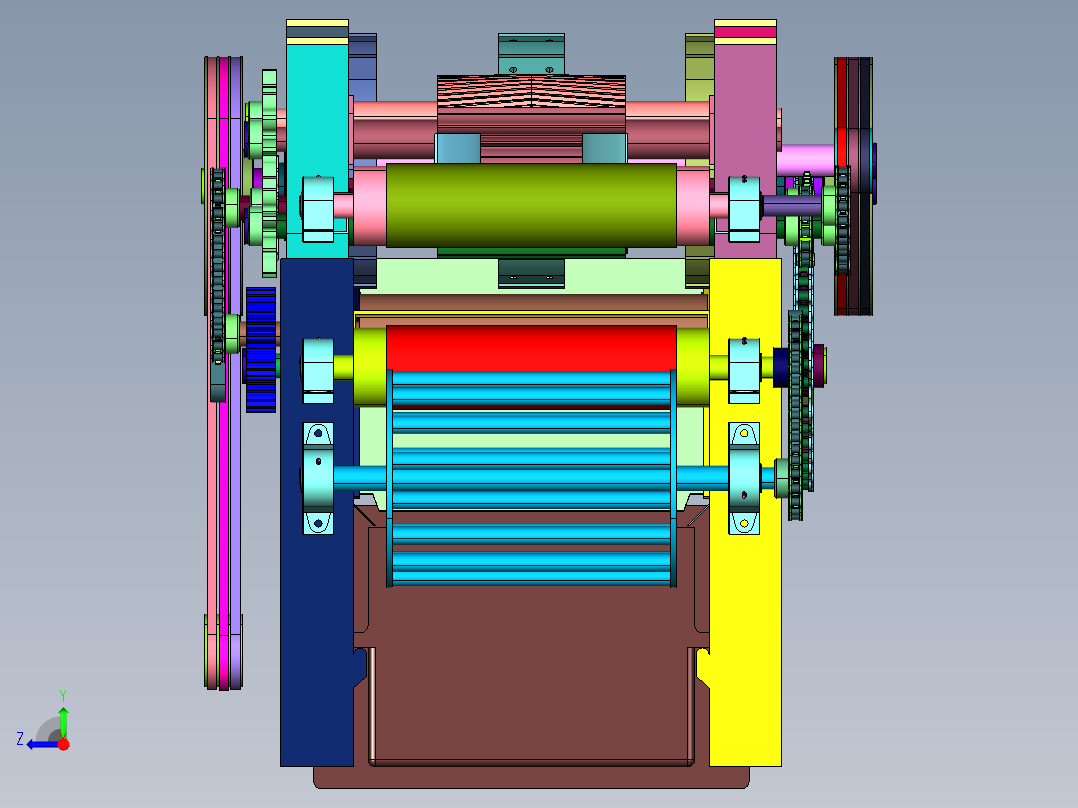 滚筒组合式纤维植物提取机右视图