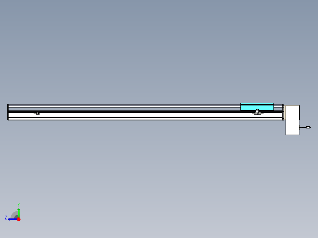 同步带滑台-半封闭B22H-L100-C-S1500-RD-P75-D3-N5右视图