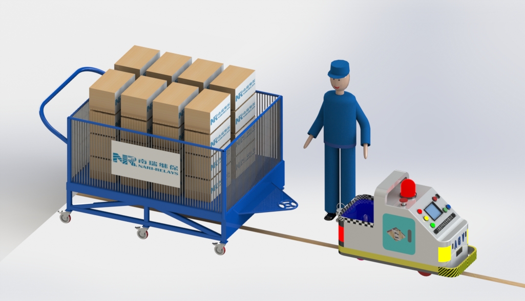 牵引式AGV小车3D模型