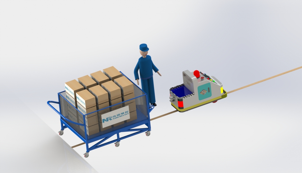 牵引式AGV小车3D模型